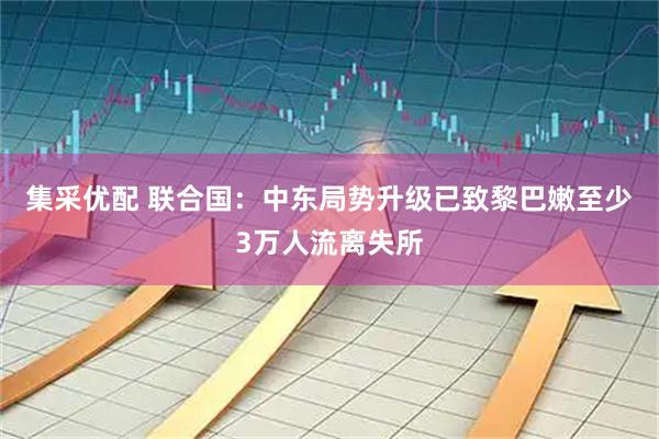 集采优配 联合国：中东局势升级已致黎巴嫩至少3万人流离失所