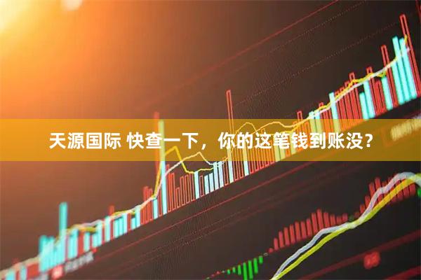 天源国际 快查一下，你的这笔钱到账没？