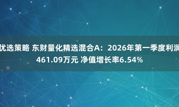 优选策略 东财量化精选混合A：2026年第一季度利润461.09万元 净值增长率6.54%