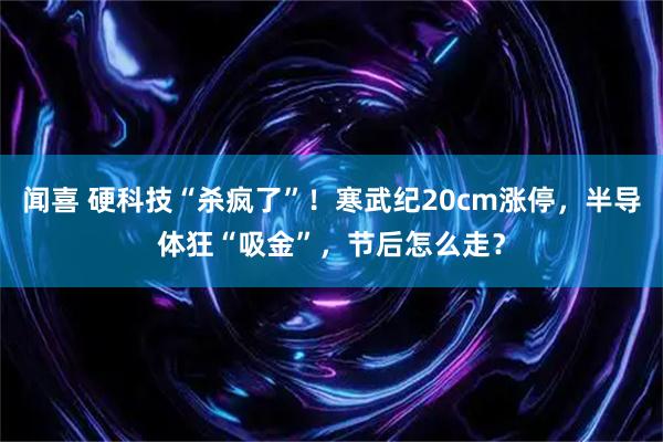 闻喜 硬科技“杀疯了”！寒武纪20cm涨停，半导体狂“吸金”，节后怎么走？