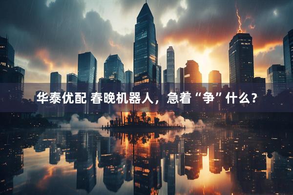 华泰优配 春晚机器人，急着“争”什么？