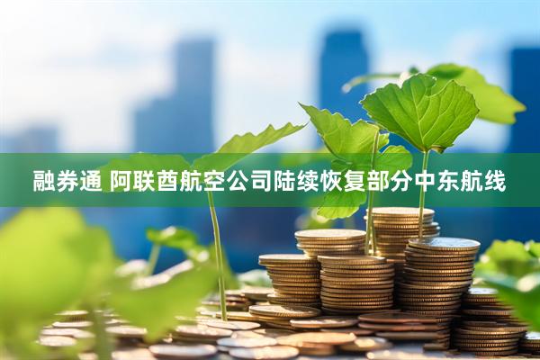 融券通 阿联酋航空公司陆续恢复部分中东航线