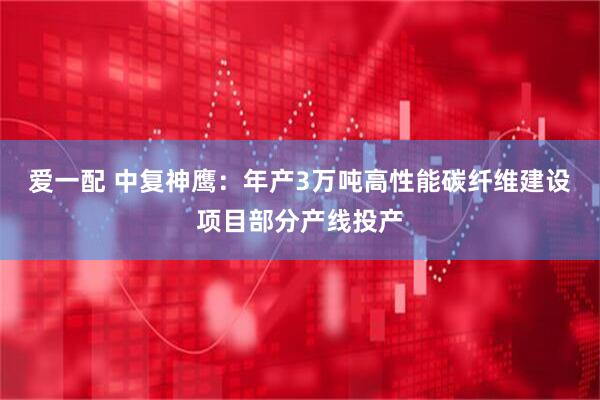 爱一配 中复神鹰：年产3万吨高性能碳纤维建设项目部分产线投产